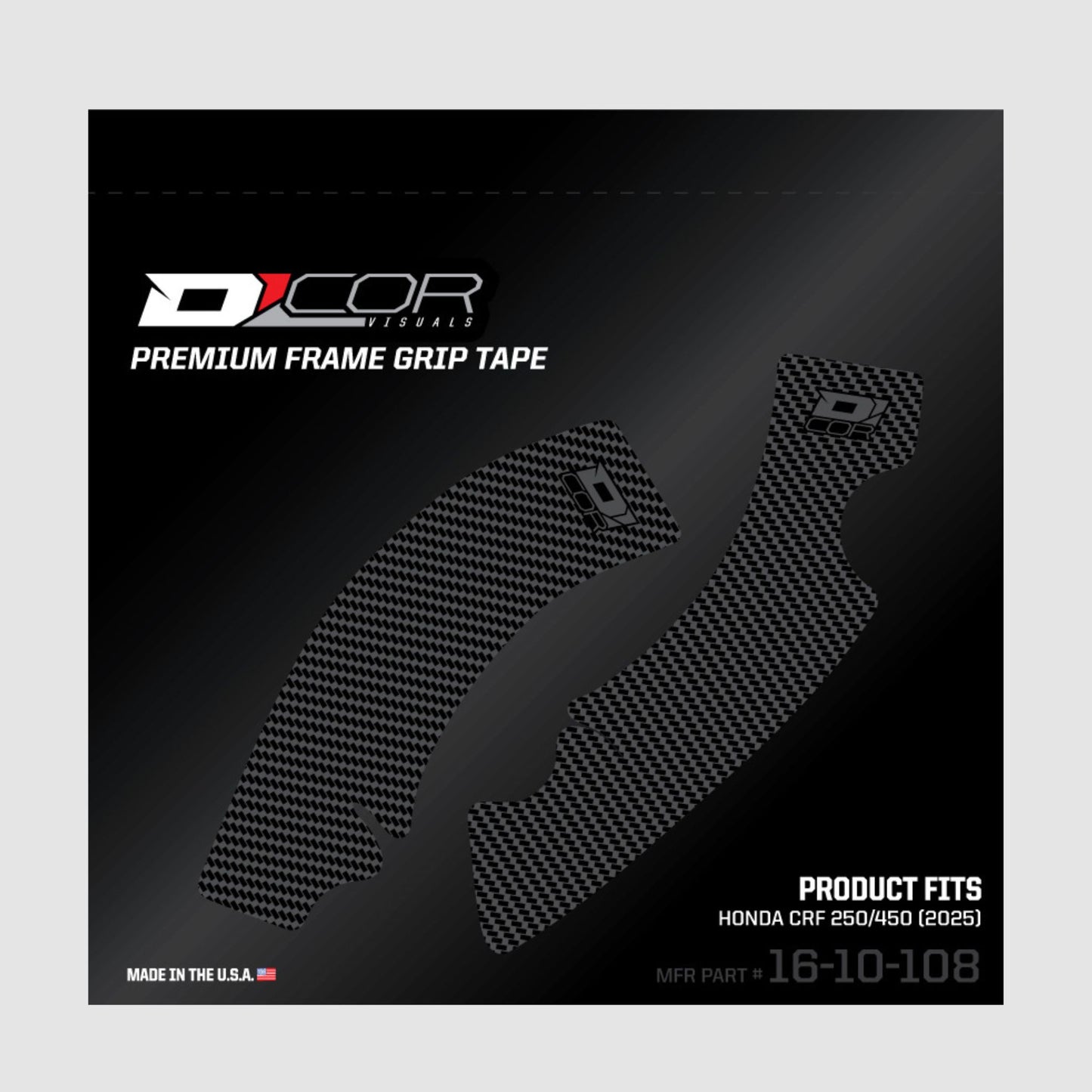 D’COR Visuals Frame Grip Tape – Grey – CRF250/CRF450 (2025)