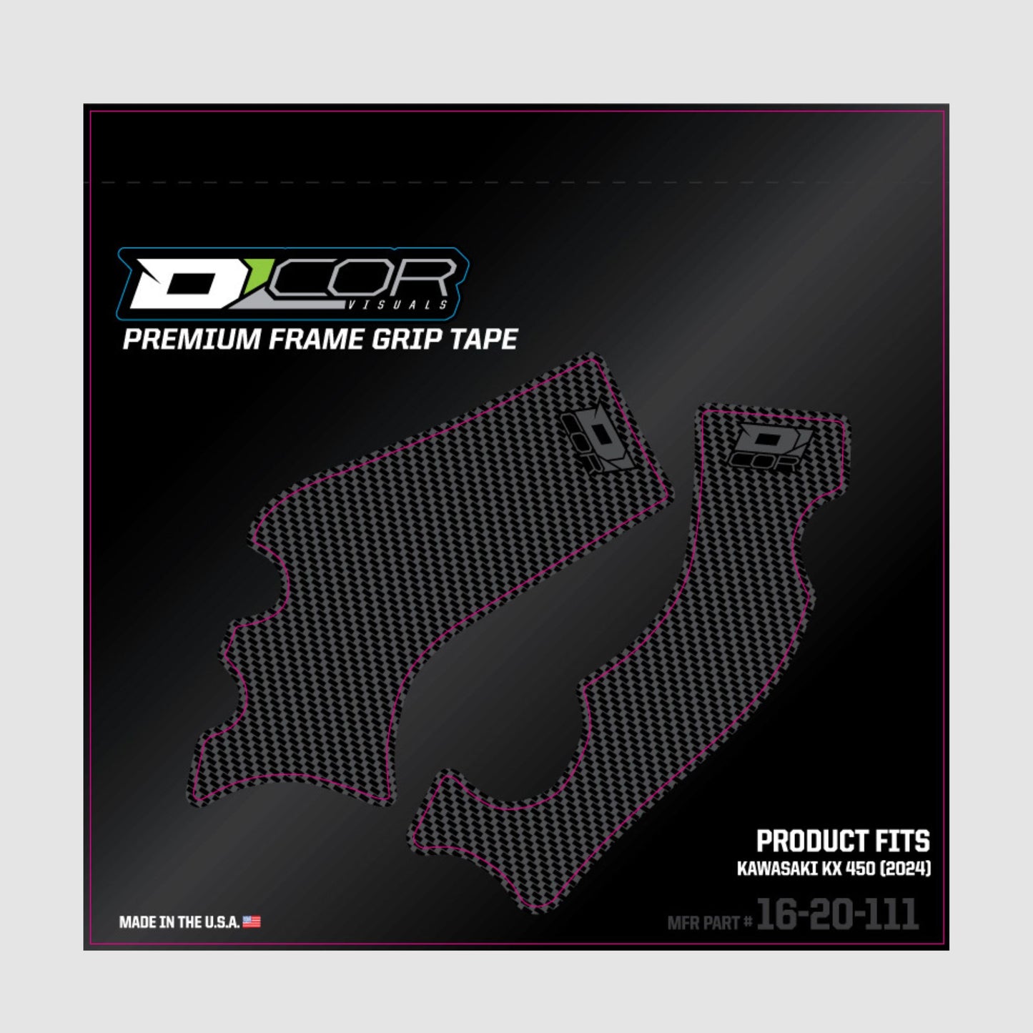 D’COR Visuals Frame Grip Tape – Grey – KX250F/KX450F (2024–2025)