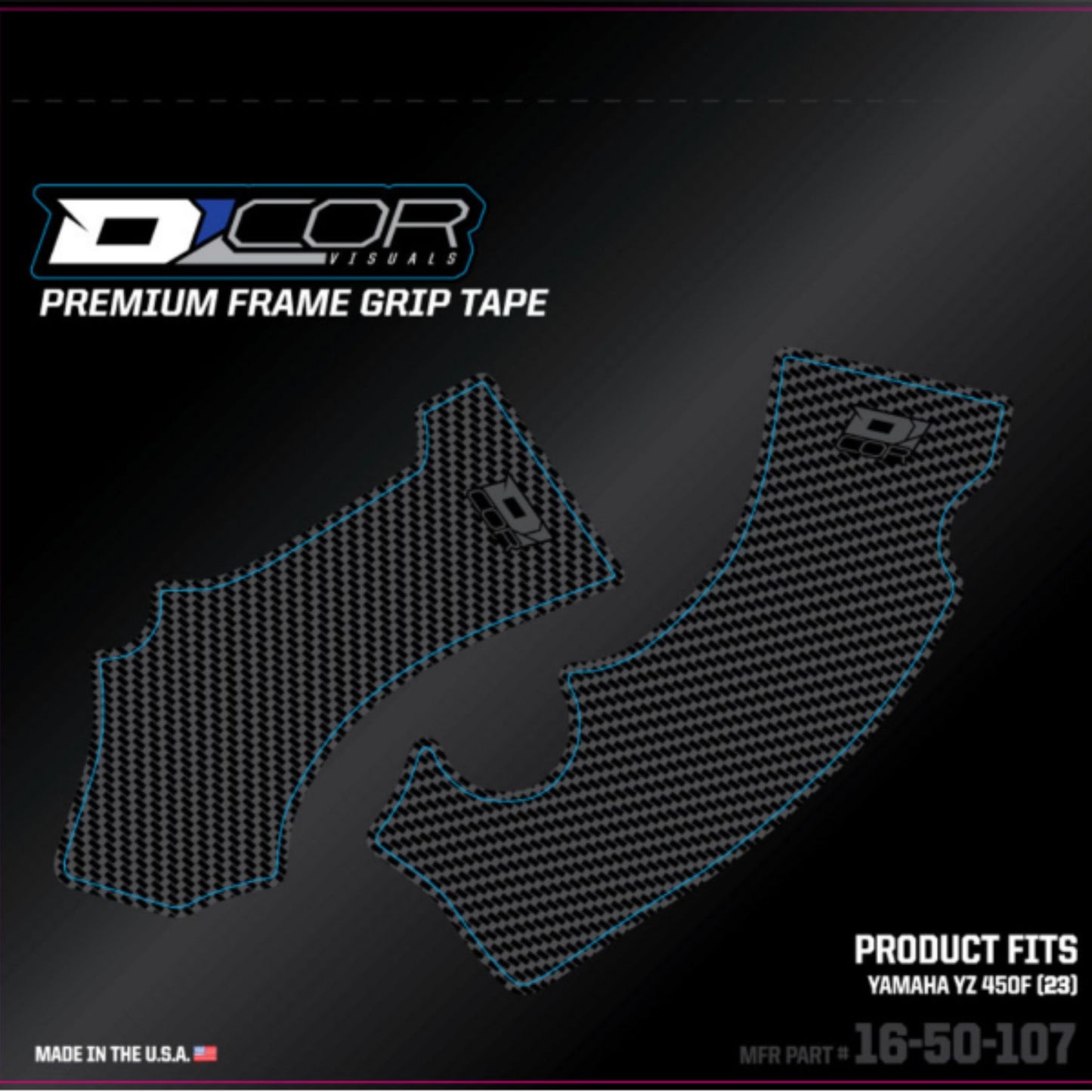 D’COR Visuals Frame Grip Tape – Grey – YZF250/450 (2023–2025)