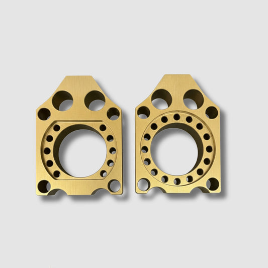 DocWob Gold Rear Axle Chain Adjuster Blocks – Kawasaki KX125 / KX250 (2003–2008)
